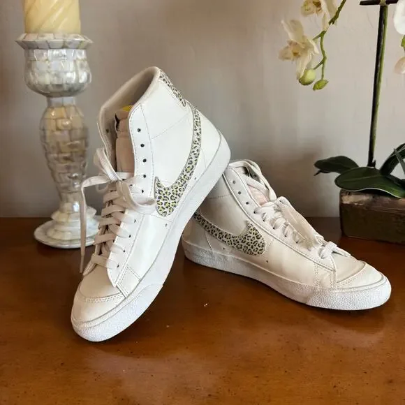 Nike Blazer Mid 77 SE Lemon Leopard Womens 10 White - Picture 12 of 14
